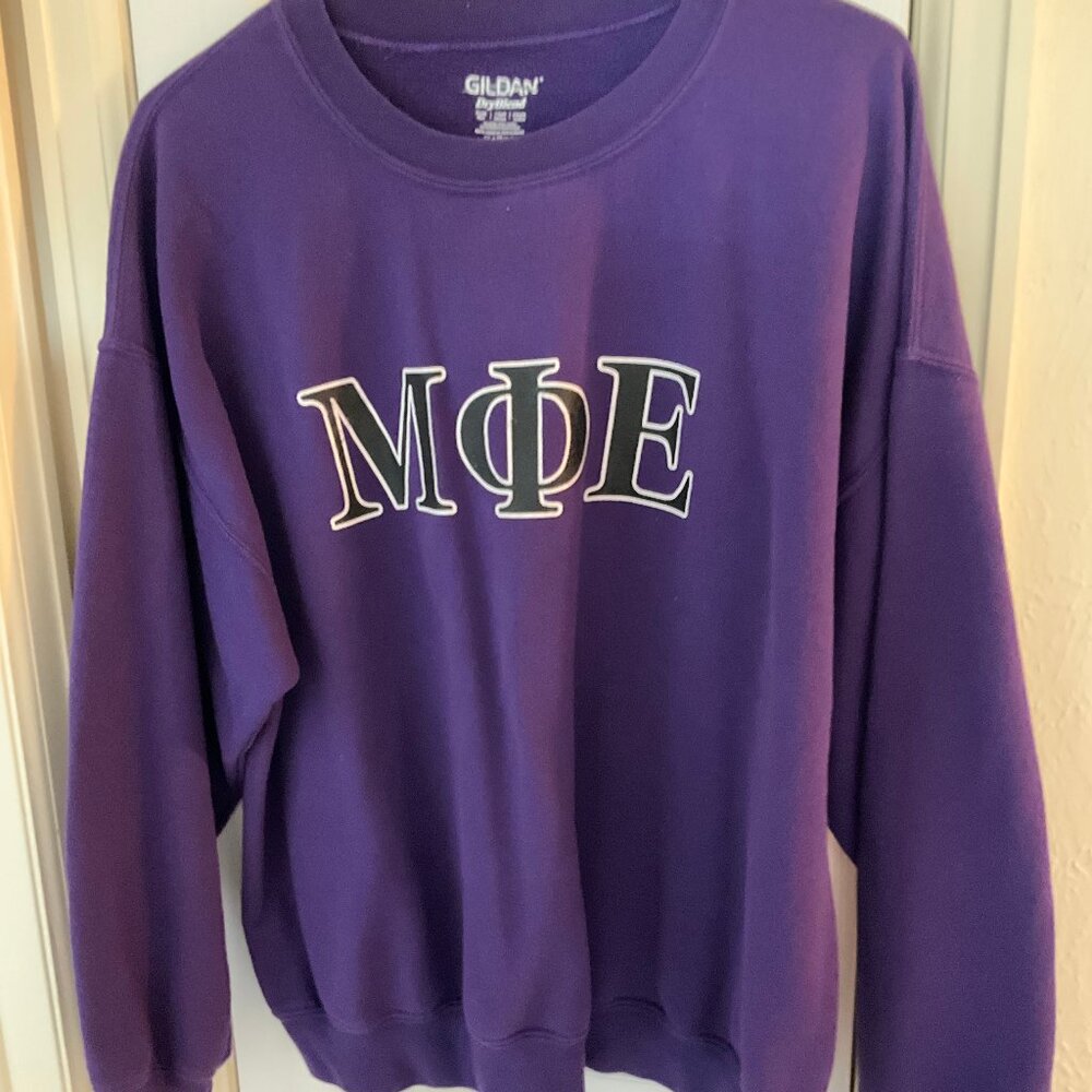 Mu Phi Epsilon MΦE Music Fraternity Letters / Unisex Sweatshirt / Purple/Black